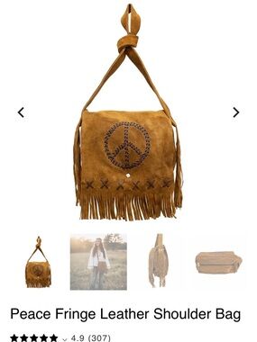 Peace ☮️ fringe bag long strap